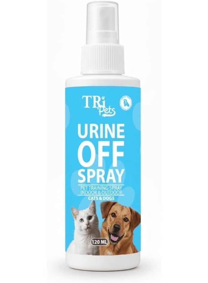 TRI Pets Urine Off Spray Bio-Enzymatic Stain & Odor Remover for Dogs & Cats, Prevents Re-Marking, Safe for Home & Pets, Fresh Scent, 120ml - Image 2